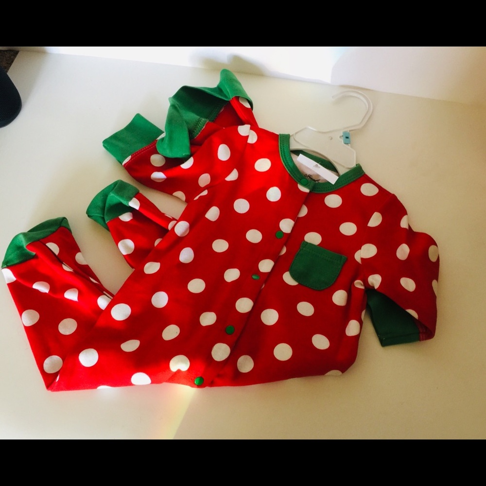 OFFSPRING HOLIDAY DOT BABY ONE PIECE FOOTIE 6 MONTH NEW